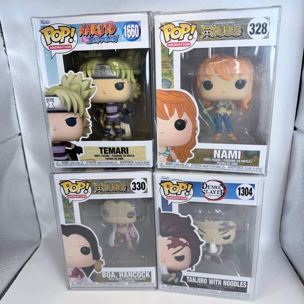 Funko Pop Anime Lot One Piece Nami Boa Hancock Naruto Temari Tanjiro 4 Pack